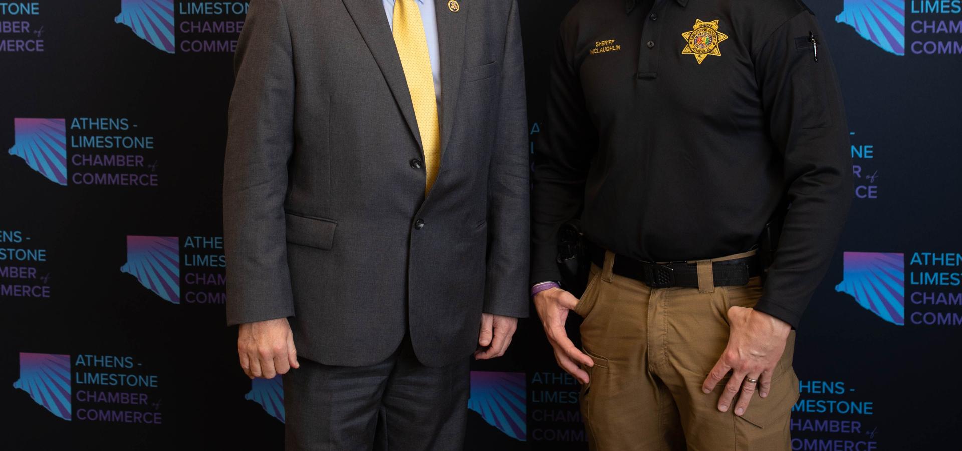 Rep. Dale Strong with Limestone County Sheriff Joshua McLaughlin