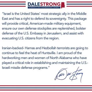 Strong Supports Aid for Israel